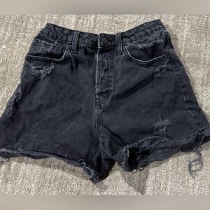 Wild Fable Black Distressed Denim Shorts – Size 6 High Rise Cutoff